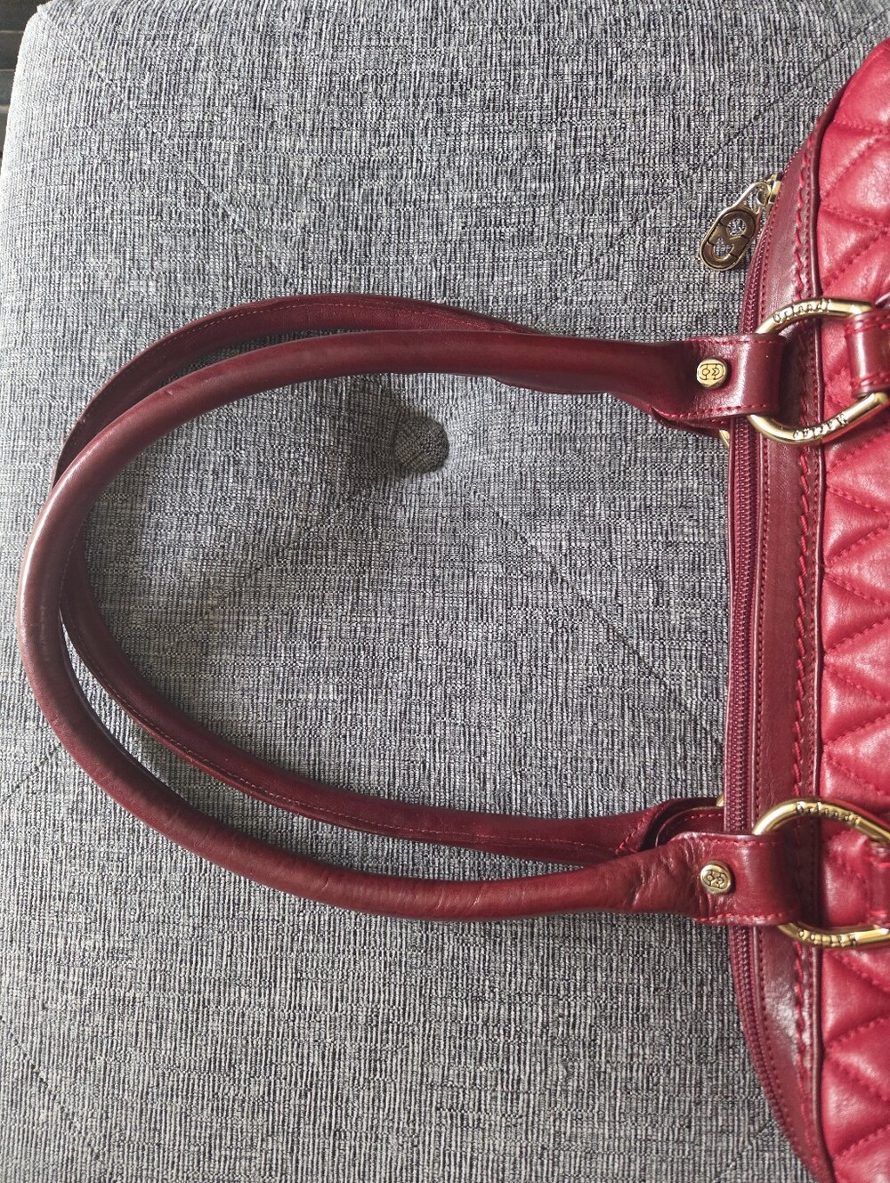 Marino Orlandi Red Quilted Leather Tote Bag - Picture 16 of 16